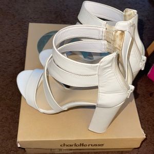 Brand new US women’s size 8 Charlotte Russe White 4 inch heels